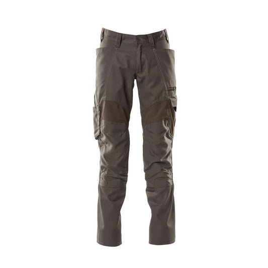Pantaloni con tasche al ginocchio, pantaloni con inserti stretch, antracite scuro