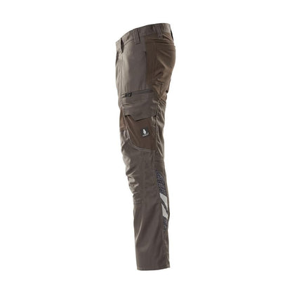 Pantaloni con tasche al ginocchio, pantaloni con inserti stretch, antracite scuro