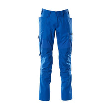 Pantaloni con tasche al ginocchio, pantaloni con inserti stretch, colore azzurro
