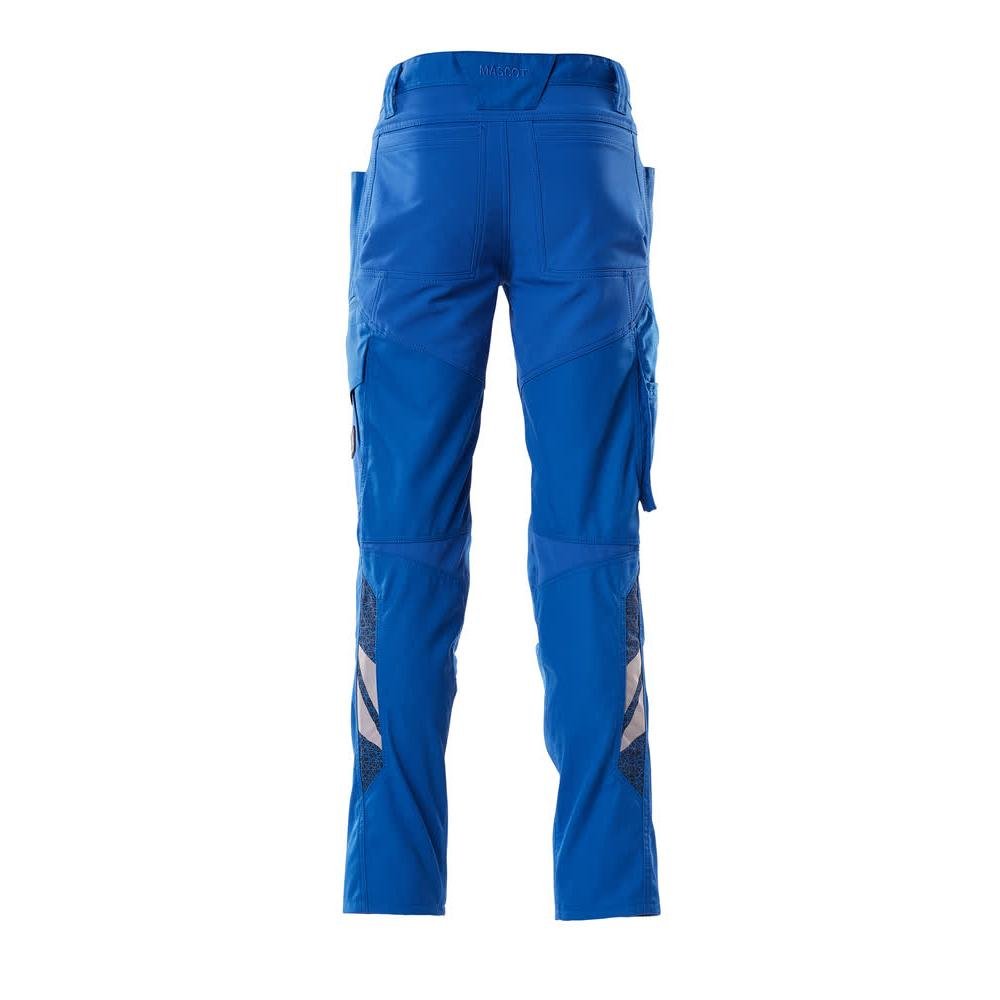 Pantaloni con tasche al ginocchio, pantaloni con inserti stretch, colore azzurro
