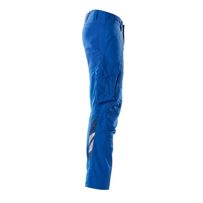 Pantaloni con tasche al ginocchio, pantaloni con inserti stretch, colore azzurro