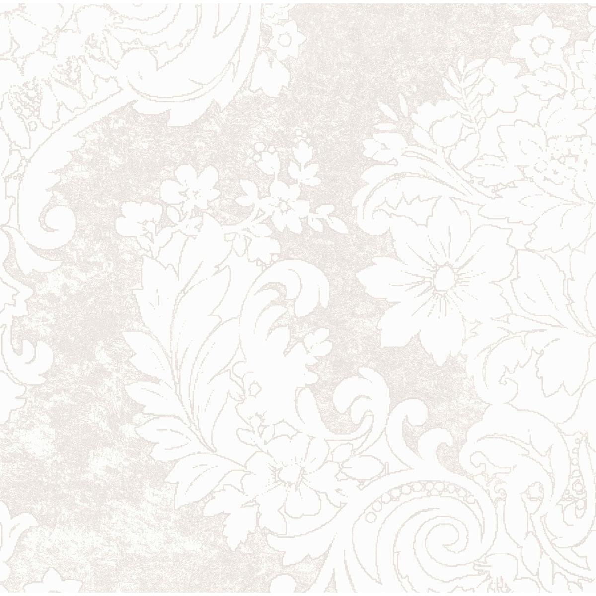 I tovaglioli Dunilin 40 x 40 cm 1/4 piega di Duni GmbH mostrano un motivo floreale e fogliare decorato in bianco e beige chiaro, ispirato a tovaglioli eleganti, con grandi fiori e ghirigori su uno sfondo finemente strutturato.