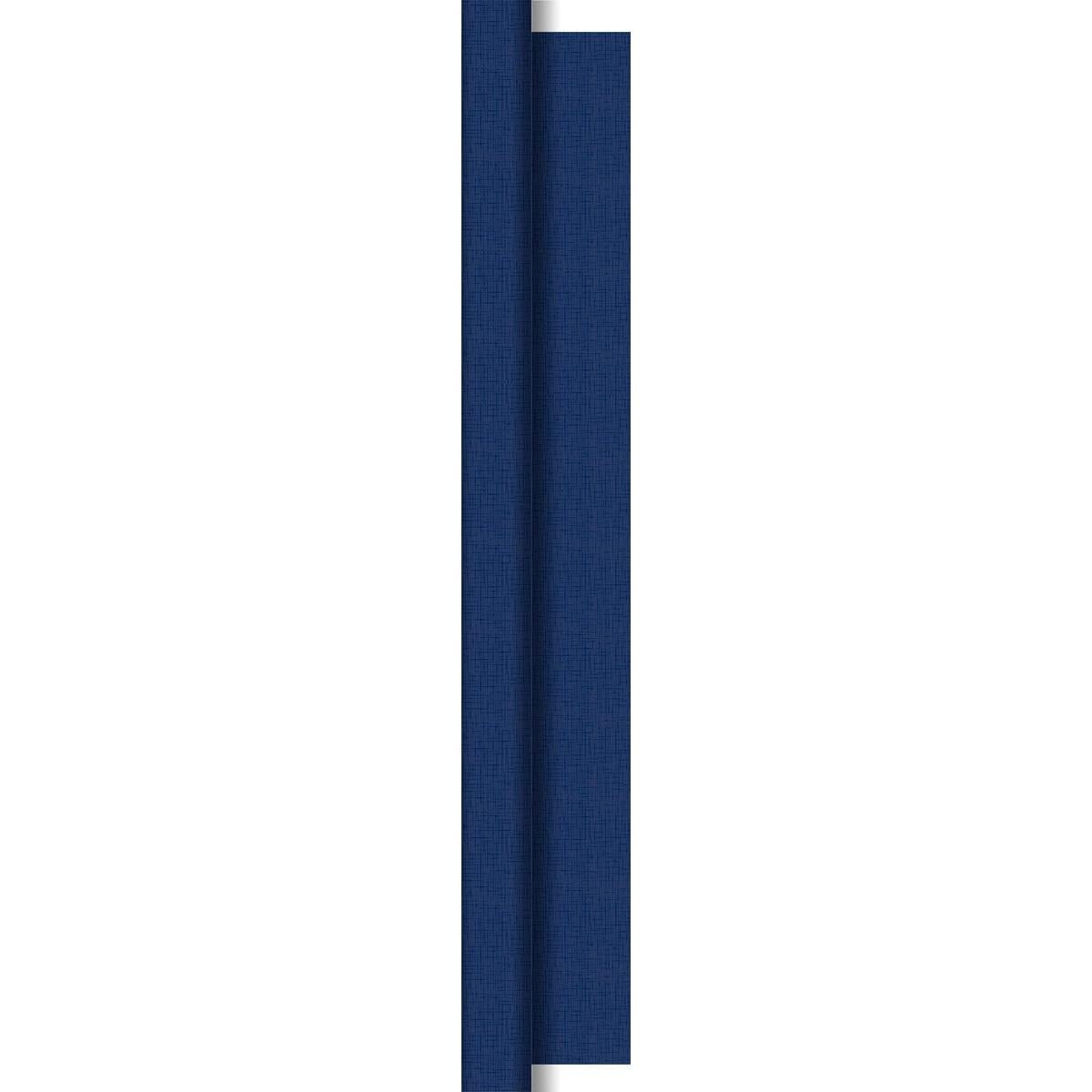 Un pannello strutturato verticale blu con un sottile bordo argentato e un effetto ombra, ispirato ai rotoli di tovaglie Dunisilk 1,18 m x 25 m di Duni GmbH, spesso utilizzati nella ristorazione per decorazioni da tavola eleganti.