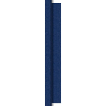 Un pannello strutturato verticale blu con un sottile bordo argentato e un effetto ombra, ispirato ai rotoli di tovaglie Dunisilk 1,18 m x 25 m di Duni GmbH, spesso utilizzati nella ristorazione per decorazioni da tavola eleganti.