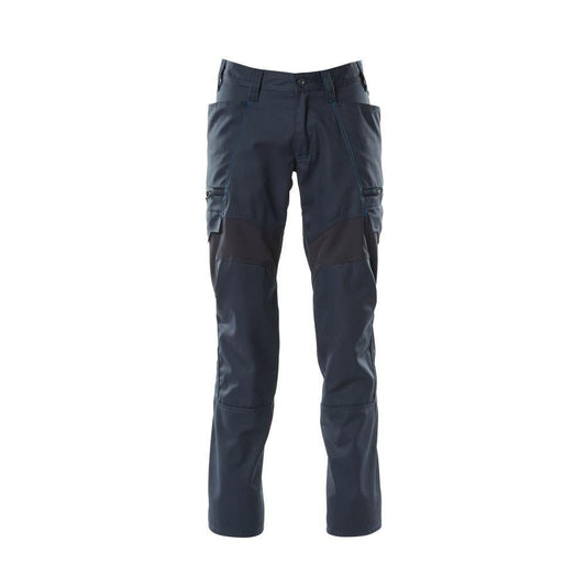 Pantaloni, tasche sulle cosce, pantaloni con inserti stretch, nero-blu