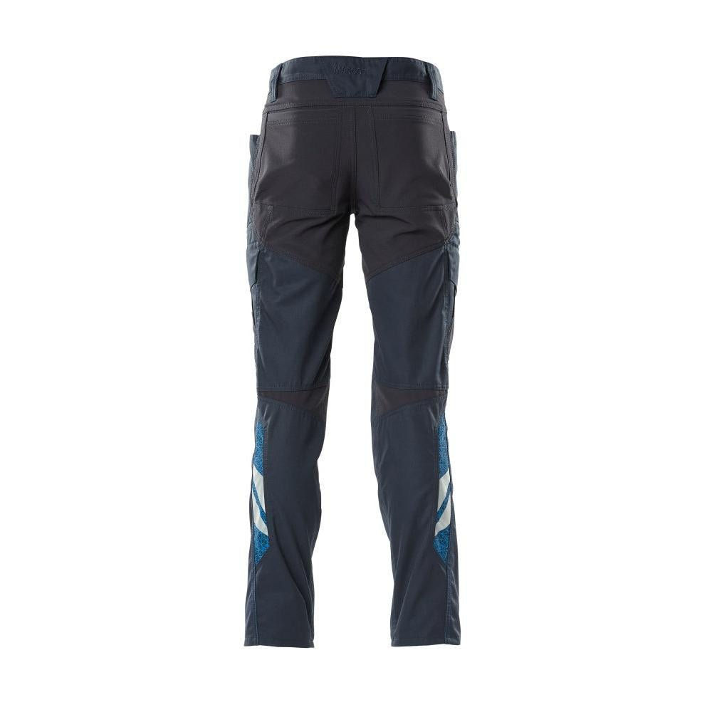 Pantaloni, tasche sulle cosce, pantaloni con inserti stretch, nero-blu