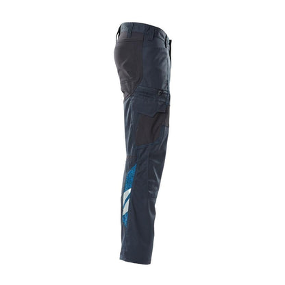 Pantaloni, tasche sulle cosce, pantaloni con inserti stretch, nero-blu