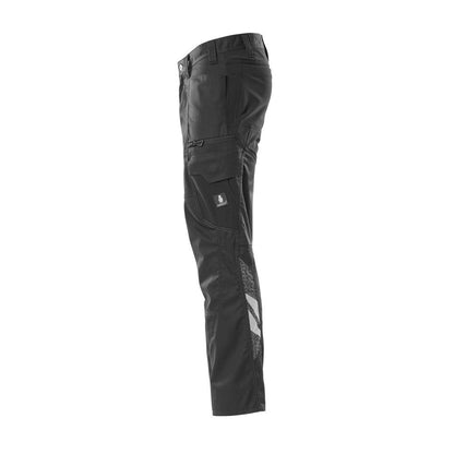 Pantaloni, tasche sulle cosce, pantaloni con inserti elasticizzati, nero
