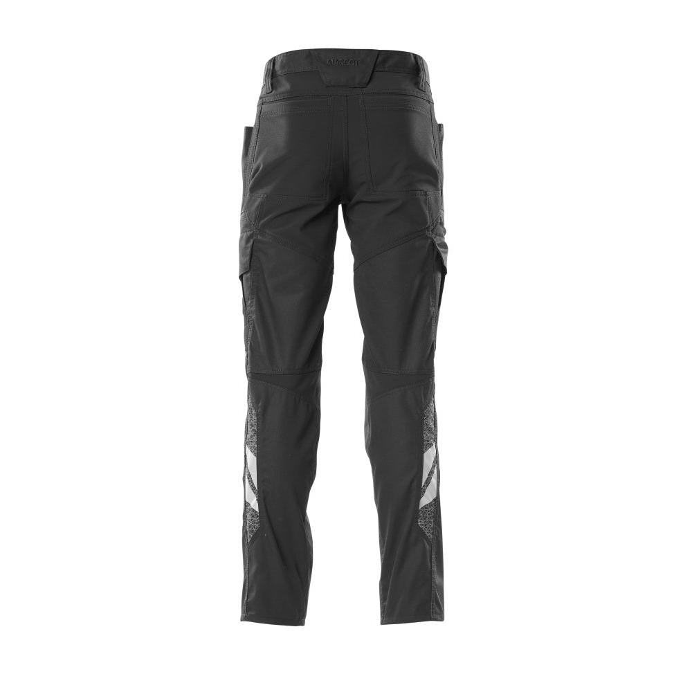 Pantaloni, tasche sulle cosce, pantaloni con inserti elasticizzati, nero