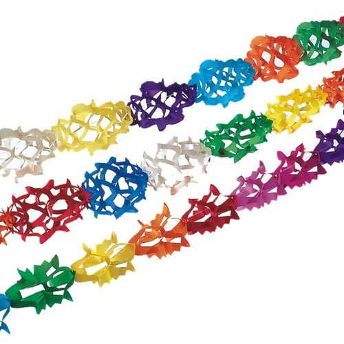 Le quattro colorate PAPSTAR ghirlande di carta (4 m, 3 pezzi) della PAPSTAR GmbH sono nei colori rosso, giallo, verde, blu, viola e bianco - la decorazione ideale per ogni festa.