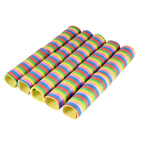 Dieci PAPSTAR stelle filanti 4 m "Stripes" (pellicola ignifuga) di PAPSTAR GmbH con strisce colorate - la decorazione ideale per feste.