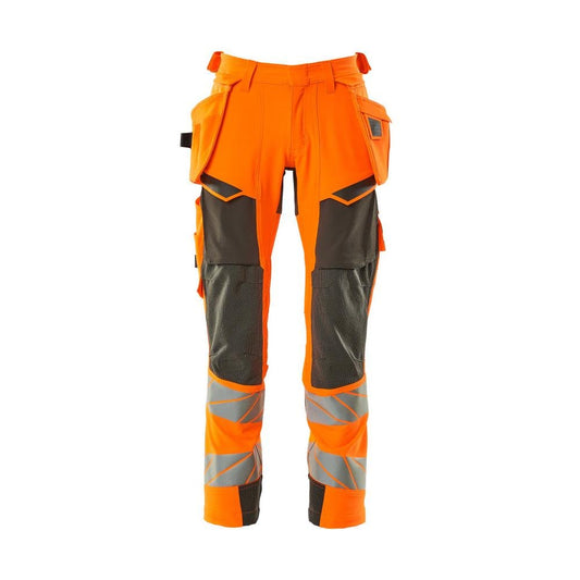 Pantaloni con tasche appese, pantaloni ULTIMATE STRETCH, colore arancio alta visibilità/antracite scuro