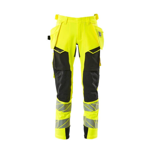Pantaloni con tasche appese, pantaloni ULTIMATE STRETCH, giallo/nero alta visibilità