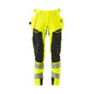 Pantaloni con tasche appese, pantaloni ULTIMATE STRETCH, giallo/nero alta visibilità