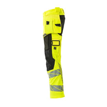 Pantaloni con tasche appese, pantaloni ULTIMATE STRETCH, giallo/nero alta visibilità