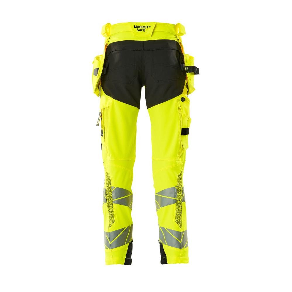 Pantaloni con tasche appese, pantaloni ULTIMATE STRETCH, giallo/nero alta visibilità