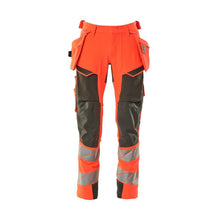 Pantaloni con tasche appese, pantaloni ULTIMATE STRETCH, colore rosso alta visibilità/antracite scuro