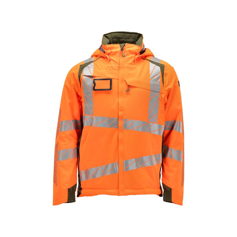 Giacca invernale CLIMASCOT®, giacca invernale leggera, arancione ad alta visibilità/verde muschio