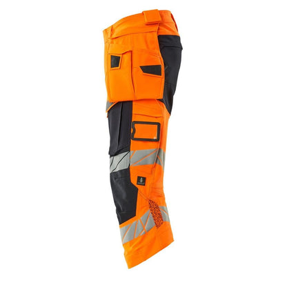 Pantaloni a tre quarti, tasche appese, pantaloni a tre quarti stretch