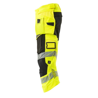 Pantaloni a tre quarti, tasche appese, pantaloni a tre quarti stretch