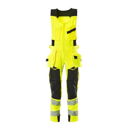 Pantaloni combinati, tasche appese, pantaloni combinati ULTIMATE STRETCH, giallo/nero ad alta visibilità