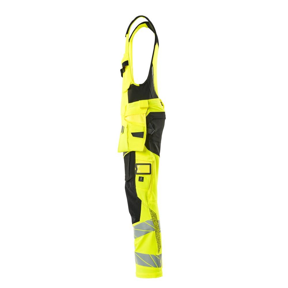 Pantaloni combinati, tasche appese, pantaloni combinati ULTIMATE STRETCH, giallo/nero ad alta visibilità