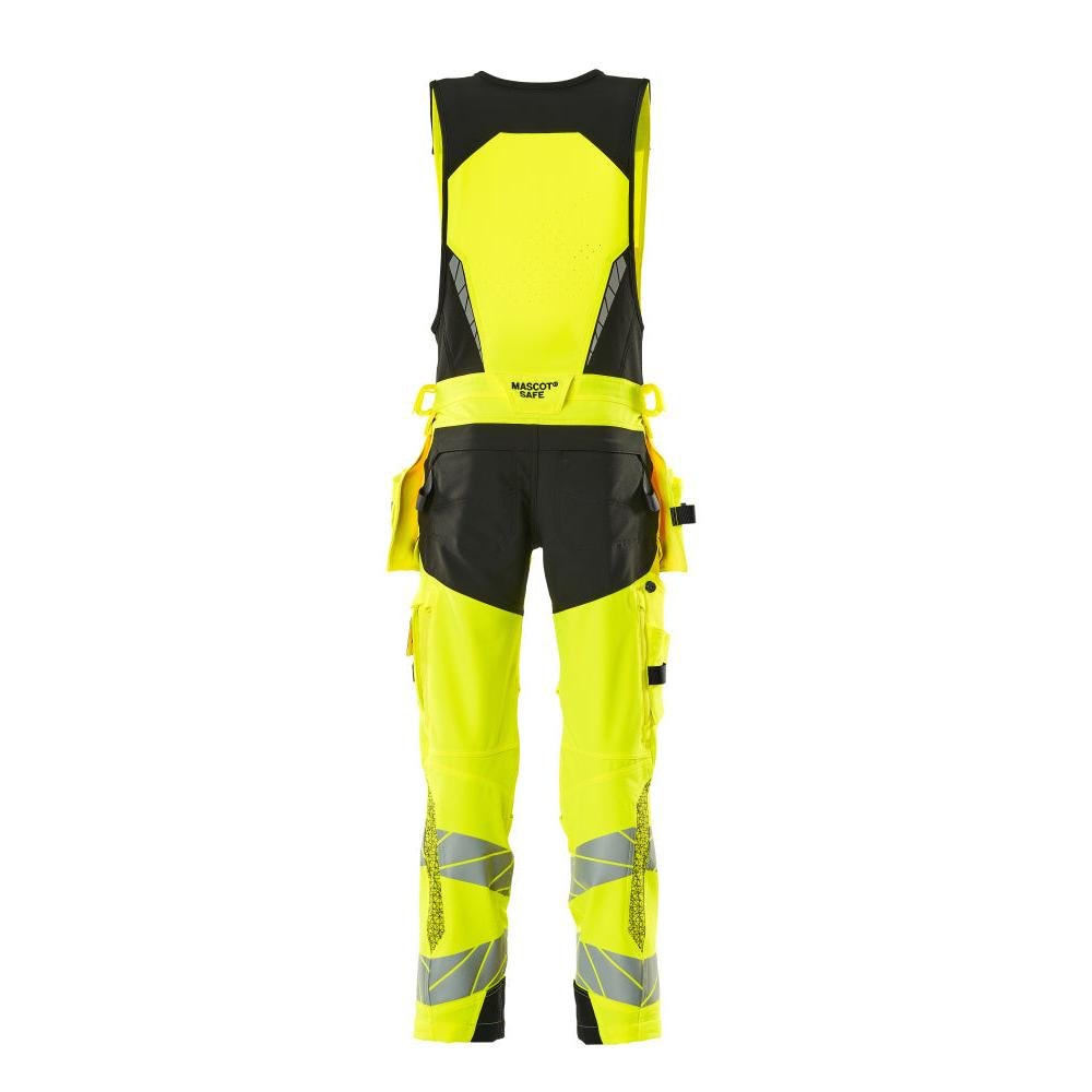 Pantaloni combinati, tasche appese, pantaloni combinati ULTIMATE STRETCH, giallo/nero ad alta visibilità