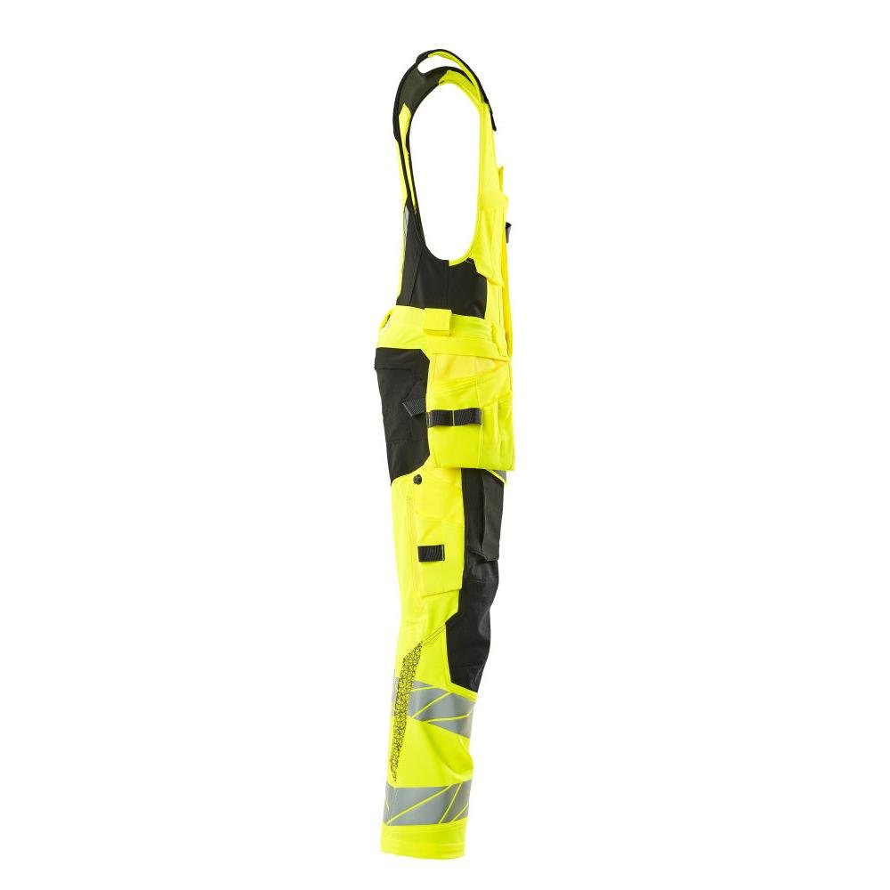 Pantaloni combinati, tasche appese, pantaloni combinati ULTIMATE STRETCH, giallo/nero ad alta visibilità