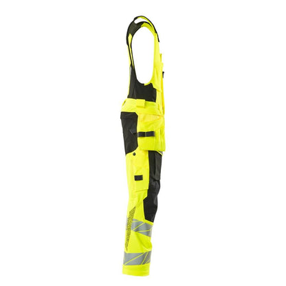 Pantaloni combinati, tasche appese, pantaloni combinati ULTIMATE STRETCH, giallo/nero ad alta visibilità