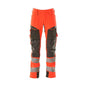 Pantaloni con tasche al ginocchio, pantaloni ULTIMATE STRETCH, colore rosso alta visibilità/antracite scuro