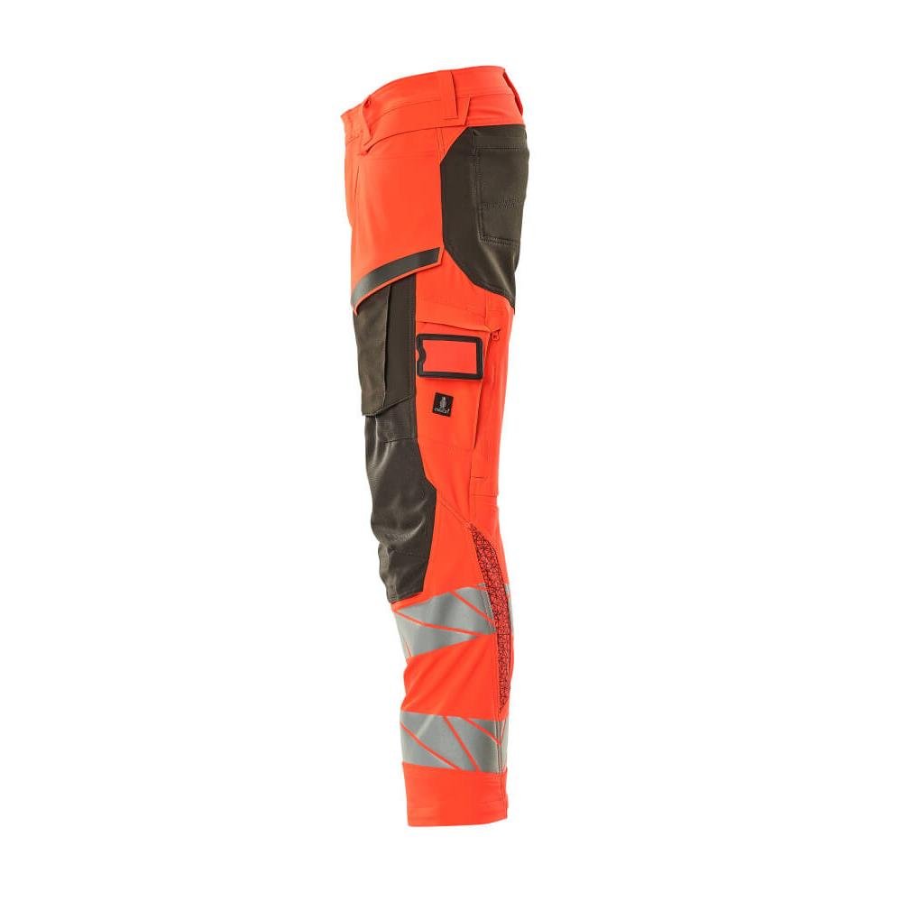Pantaloni con tasche al ginocchio, pantaloni ULTIMATE STRETCH, colore rosso alta visibilità/antracite scuro