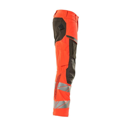 Pantaloni con tasche al ginocchio, pantaloni ULTIMATE STRETCH, colore rosso alta visibilità/antracite scuro