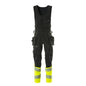 Pantaloni combinati, tasche appese, pantaloni combinati ULTIMATE STRETCH, nero/giallo alta visibilità
