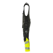 Pantaloni combinati, tasche appese, pantaloni combinati ULTIMATE STRETCH, nero/giallo alta visibilità