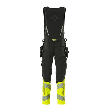 Pantaloni combinati, tasche appese, pantaloni combinati ULTIMATE STRETCH, nero/giallo alta visibilità