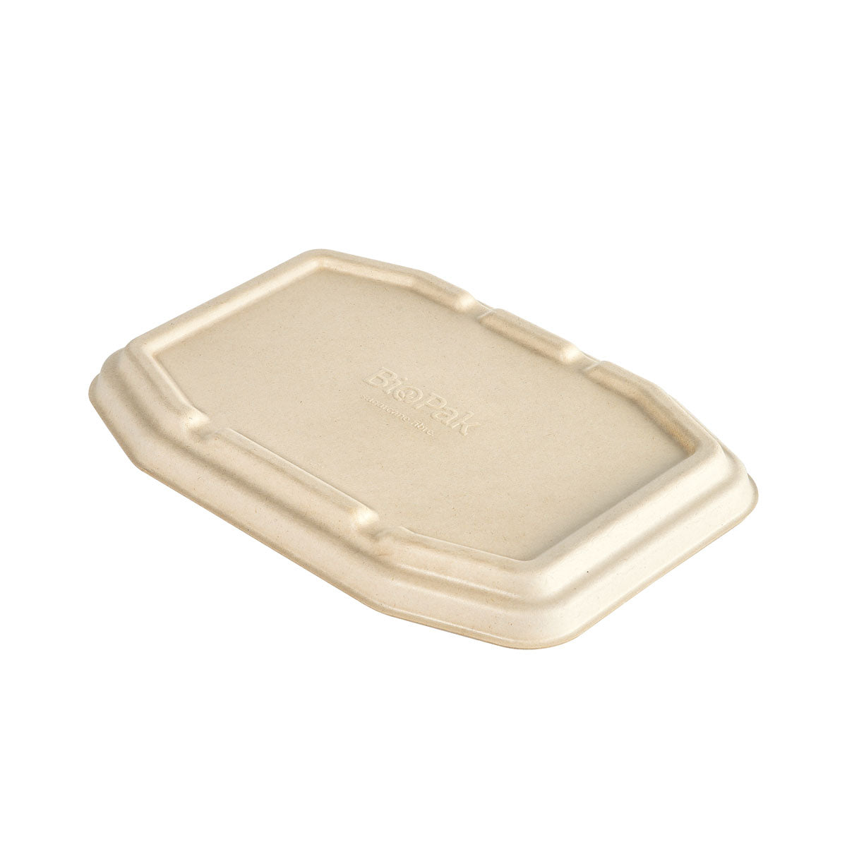 Der Bagasse Deckel für HMR Fibretrays von Duni GmbH (braun, beschichtet, 222x155x21 mm), biologisch abbaubar und mit erhöhten Kanten - umweltfreundliche Verpackungslösung im Pack à 320 Stück.