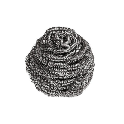 La spirale in acciaio inossidabile Scotch-Brite® di 3M Deutschland GmbH (3 pezzi per confezione) in acciaio inossidabile argentato con struttura intrecciata è ideale per la pulizia della cucina e rimuove lo sporco ostinato. Rappresentata su sfondo bianco.