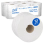 Una confezione di carta igienica Kimberly-Clark Scott® Control™ - con erogazione centrale, contenente 12 rotoli bianchi da 833 fogli ciascuno (totale: 12 x 833), codice prodotto 8591, ideale per ambienti professionali.
