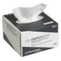 Una confezione rettangolare bianca di salviette di precisione Kimtech® Science (Kimberly-Clark GmbH) contenente una salvietta che non lascia pelucchi, parzialmente estratta; ideale per la pulizia in laboratorio. Le informazioni sul prodotto e il marchio sono riportati sulla piccola confezione da 286 fogli.