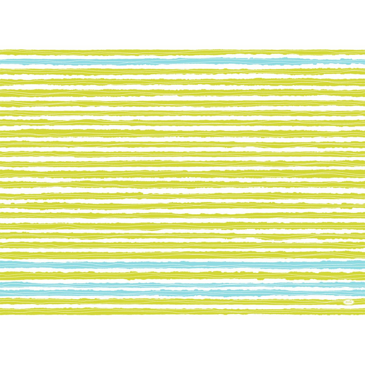 Un motivo di linee orizzontali gialle e azzurro chiaro disegnate a mano su bianco, ispirato da Elise Stripes per set Dunicel 30x40 cm, confezione (100 pezzi), di Duni GmbH.
