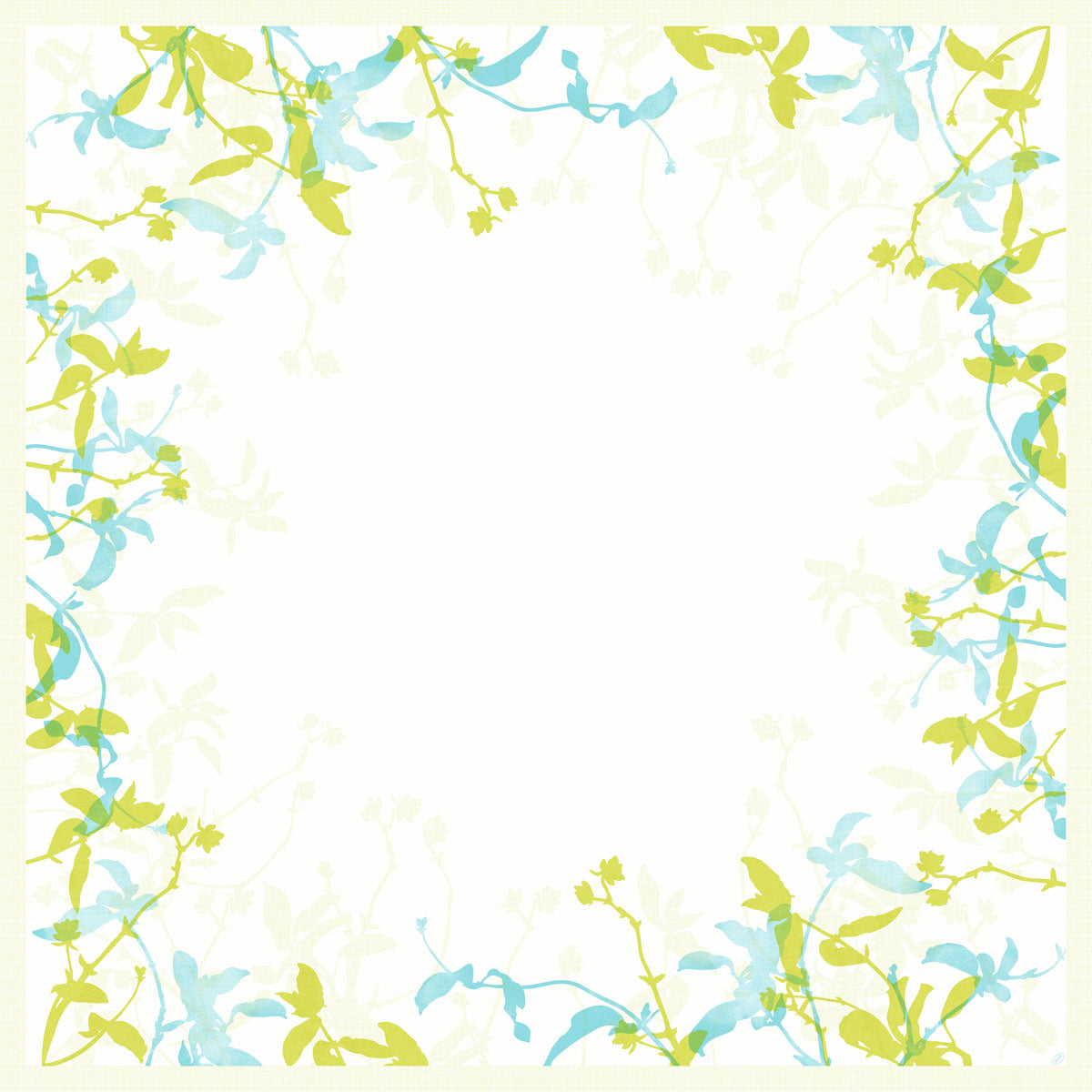 La tovaglia Dunicel 84x84 cm Elise di Duni GmbH (confezione da 20 pezzi) offre una decorazione da tavola elegante: una cornice quadrata di fiori ad acquerello blu e verdi adorna gli angoli e i bordi - perfetta per occasioni festive.