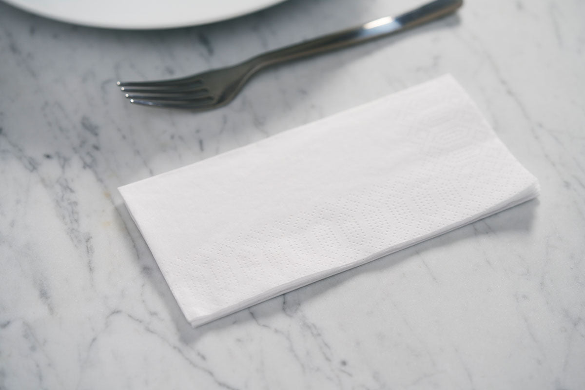 Tovagliolo cellulosa 33 x 33 cm bianco 2 veli | Confezione (300 tovaglioli)