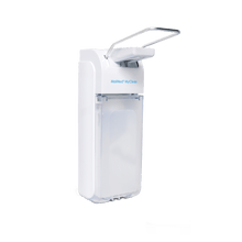 MaiMed MyClean dispenser universale in plastica con leva a braccio bianca per 500 ml e 1 l (incl. adattatore da 500 ml) | Bottiglia (500ml)