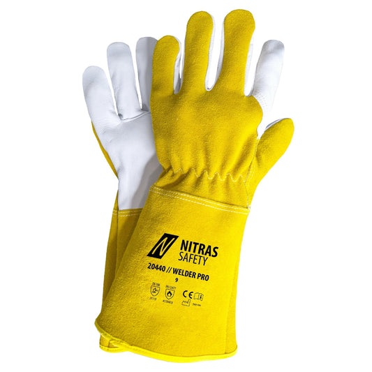 NITRAS WELDER PRO, guanti da saldatura, ocra/grigio