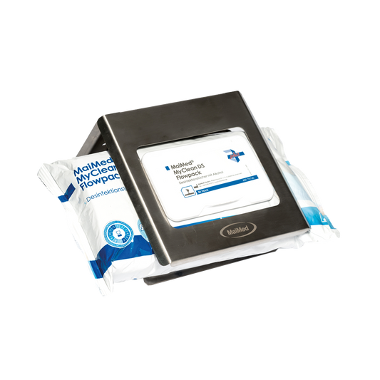 Supporto flowpack MaiMed in acciaio inox per montaggio a parete | Confezione (1 pezzo)