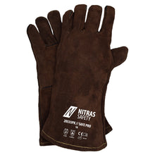 NITRAS SAFE PRO, guanti da saldatura, marrone, pelle crosta EN 388, EN 12477 | Confezione (12 paia)