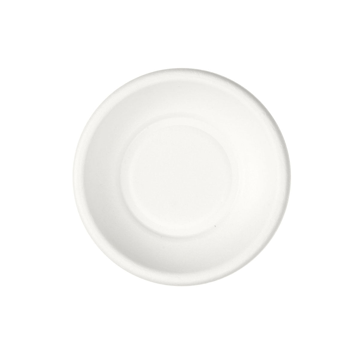 Un piatto rotondo e semplice bianco Demo Sottobicchiere (ø 99 mm) di Duni GmbH, fatto di bagassa non rivestita, fotografato su sfondo bianco-ecologico e biodegradabile. Confezione da 50 pezzi.