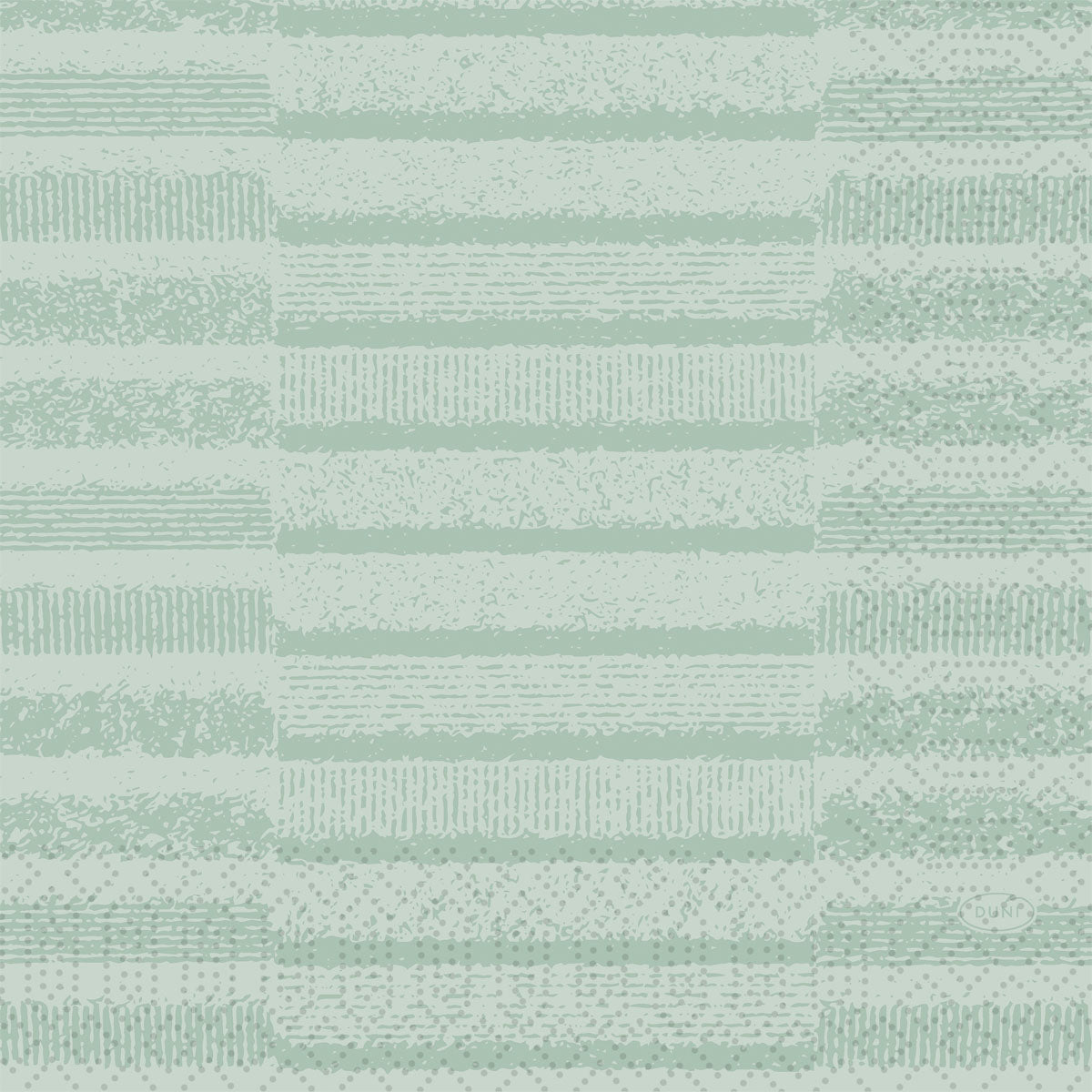 Ispirato dal elegante Minze Zellt.-Serv. 33, 3 strati, 1/4 Tessuto della Duni GmbH, questo design morbido mostra una tonalità verde pallido con file sottili di tratti strutturati e punti che formano un delicato motivo geometrico. La confezione contiene 250 tovaglioli.