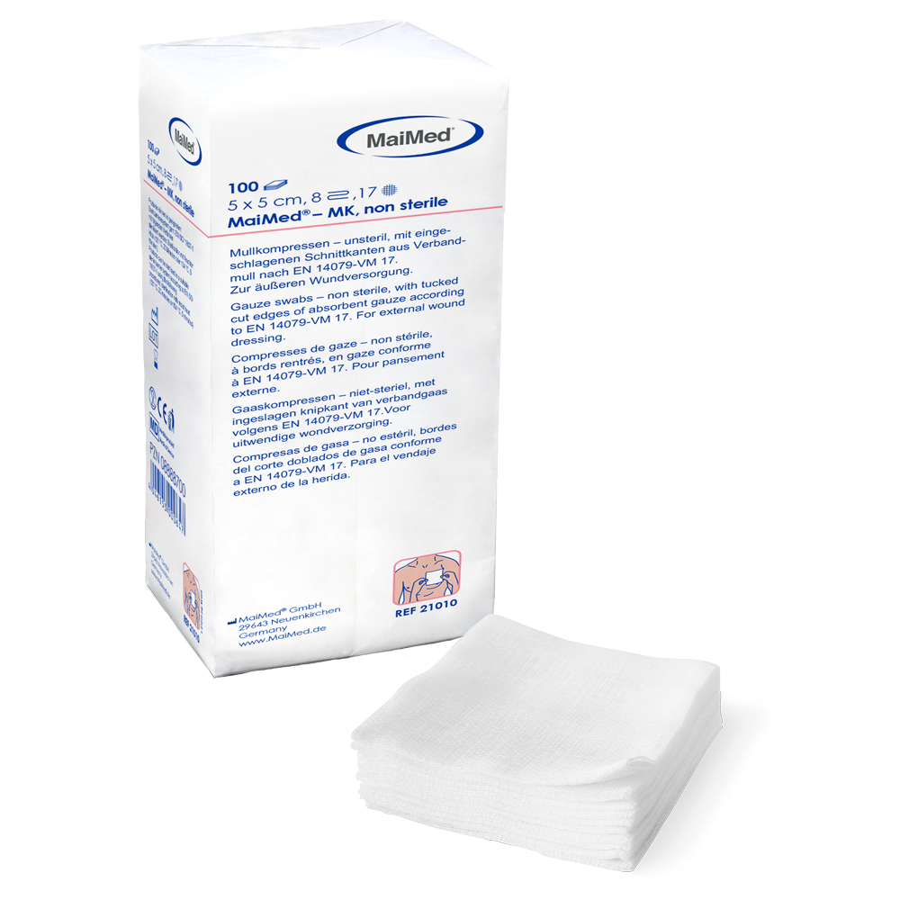 Compresse di garza non sterili MaiMed-MK da 100 pezzi/sacchetto di carta