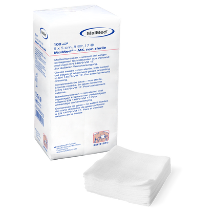 Compresse di garza non sterili MaiMed-MK da 100 pezzi/sacchetto di carta
